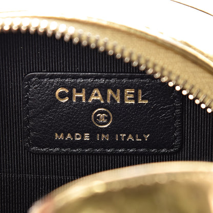 Chanel Metallic Calfskin Crocodile Embossed Cocodile Round Clutch with Chain Gold 8 of 10
