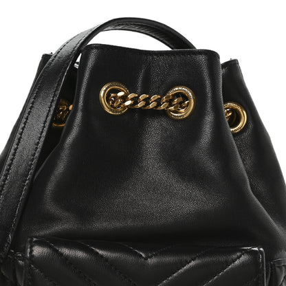 Saint Laurent Lambskin Matelasse Monogram Joe Nano Bucket Bag Black 15 of 19