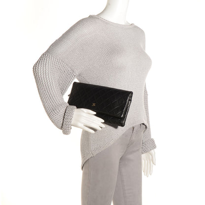 Chanel Lambskin Quilted Beauty Clutch Bag Black 2 of 8