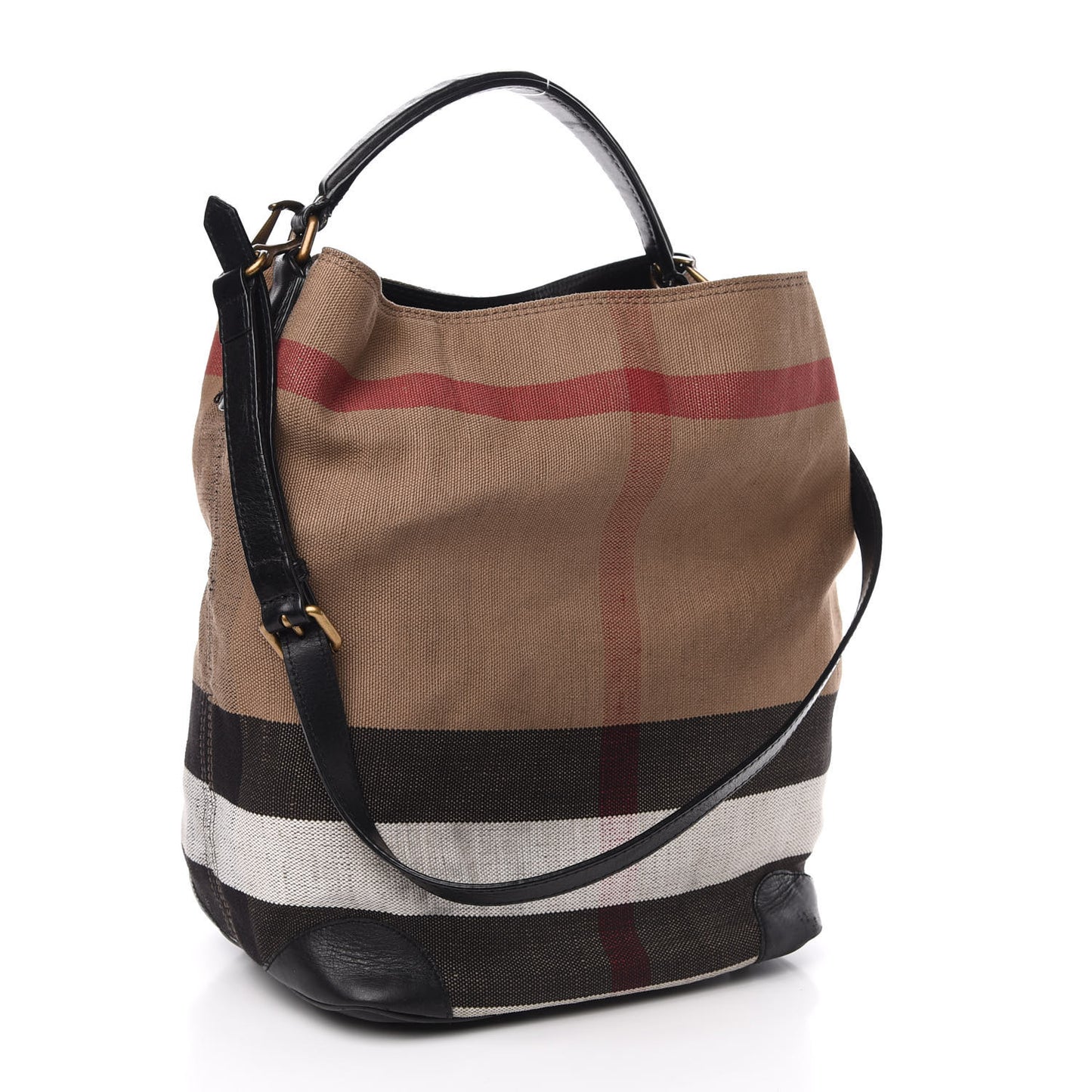 Canvas Mega Check Medium Ashby Hobo Black
