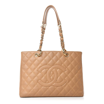Chanel Caviar Quilted Grand Shopping Tote GST Beige 1 of 17