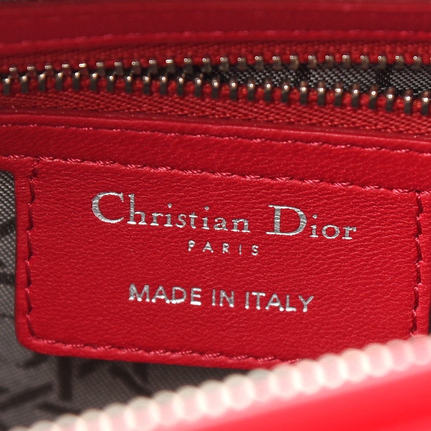 Lambskin Cannage Medium Lady Dior Red