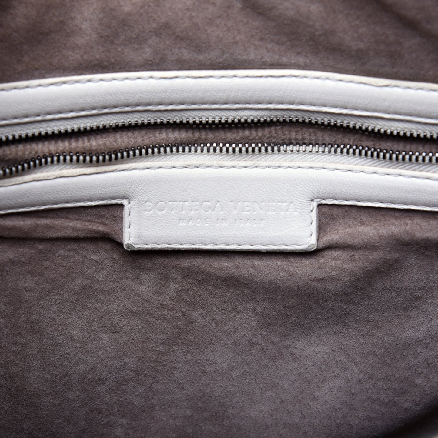 Nappa Intrecciato Large Veneta Hobo White