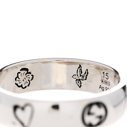 Gucci Sterling Silver Blind for Love Band Ring 55 7.25 7 of 7