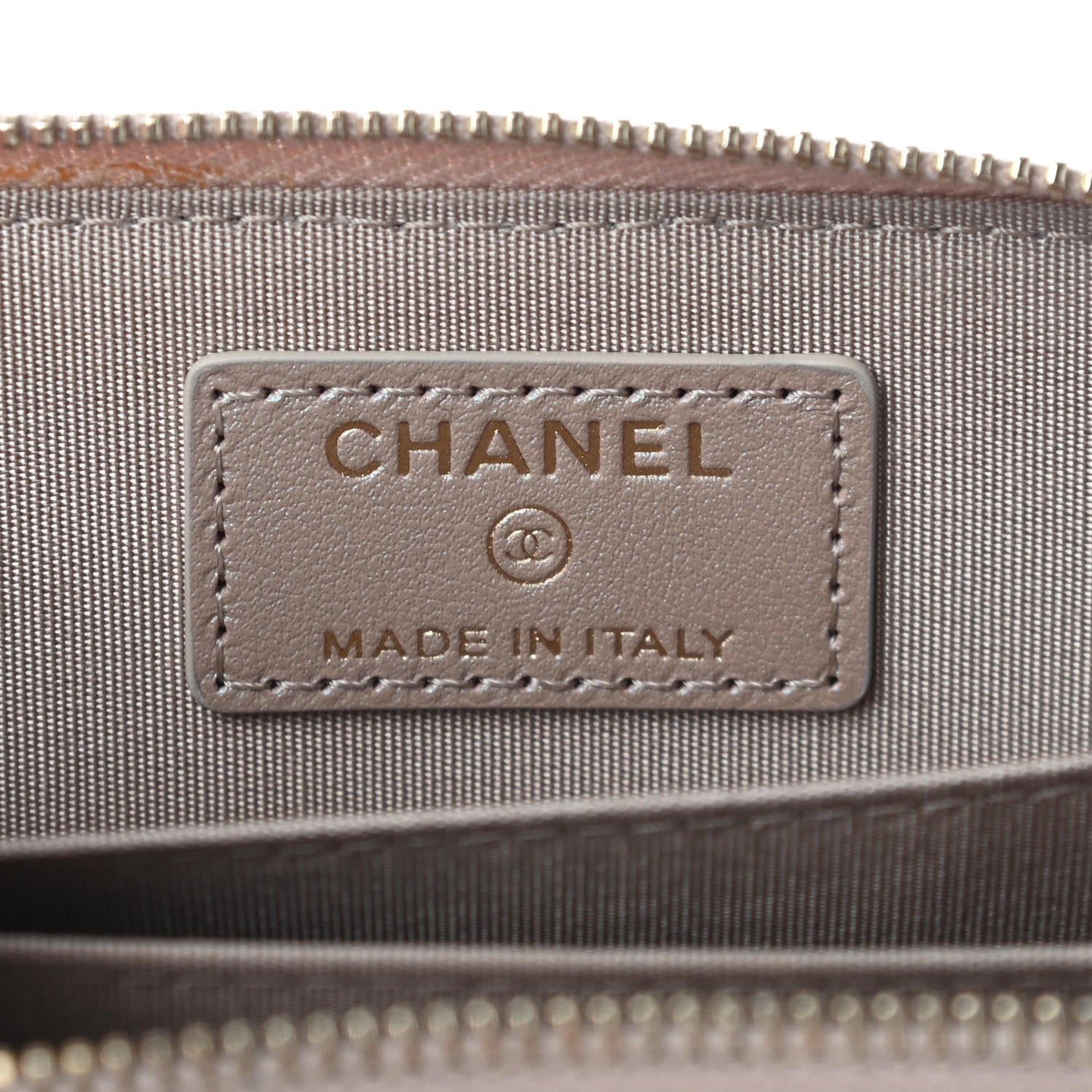 Chanel Iridescent Caviar Quilted Zip Coin Purse Beige 6 of 8