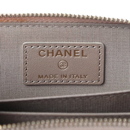 Chanel Iridescent Caviar Quilted Zip Coin Purse Beige 6 of 8