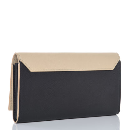 Louis Vuitton Calfskin Lockme II Wallet Vanille Black 3 of 10