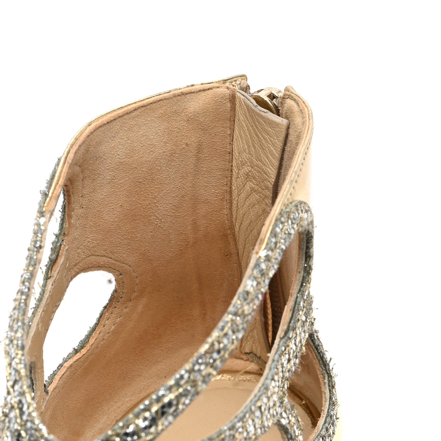 Jimmy Choo Coarse Glitter Fab Pumps 38 Gold Champange 8 of 8