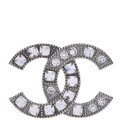 Chanel Crystal CC Mini Brooch Silver 1 of 5