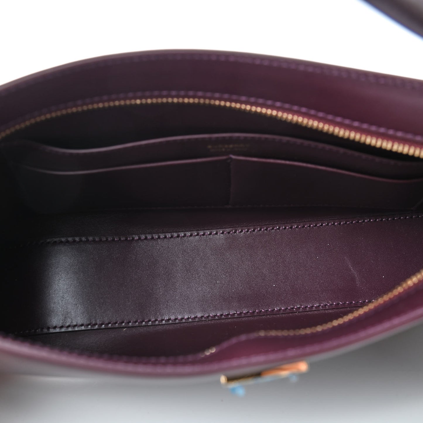 Smooth Calfskin TB Shoulder Bag Deep Maroon