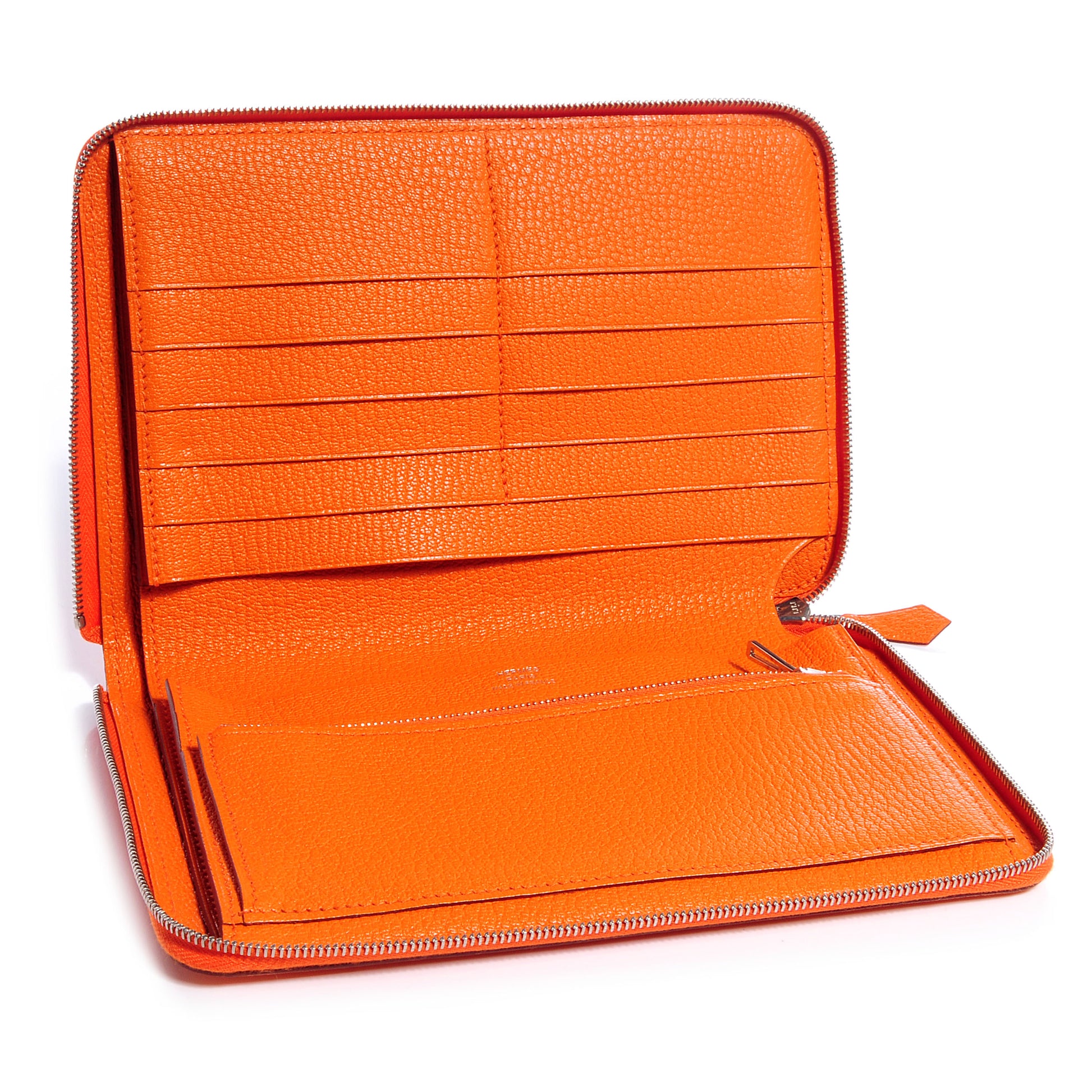 Hermes Chevre Mysore Azap GM Combined Wallet Orange 4 of 7