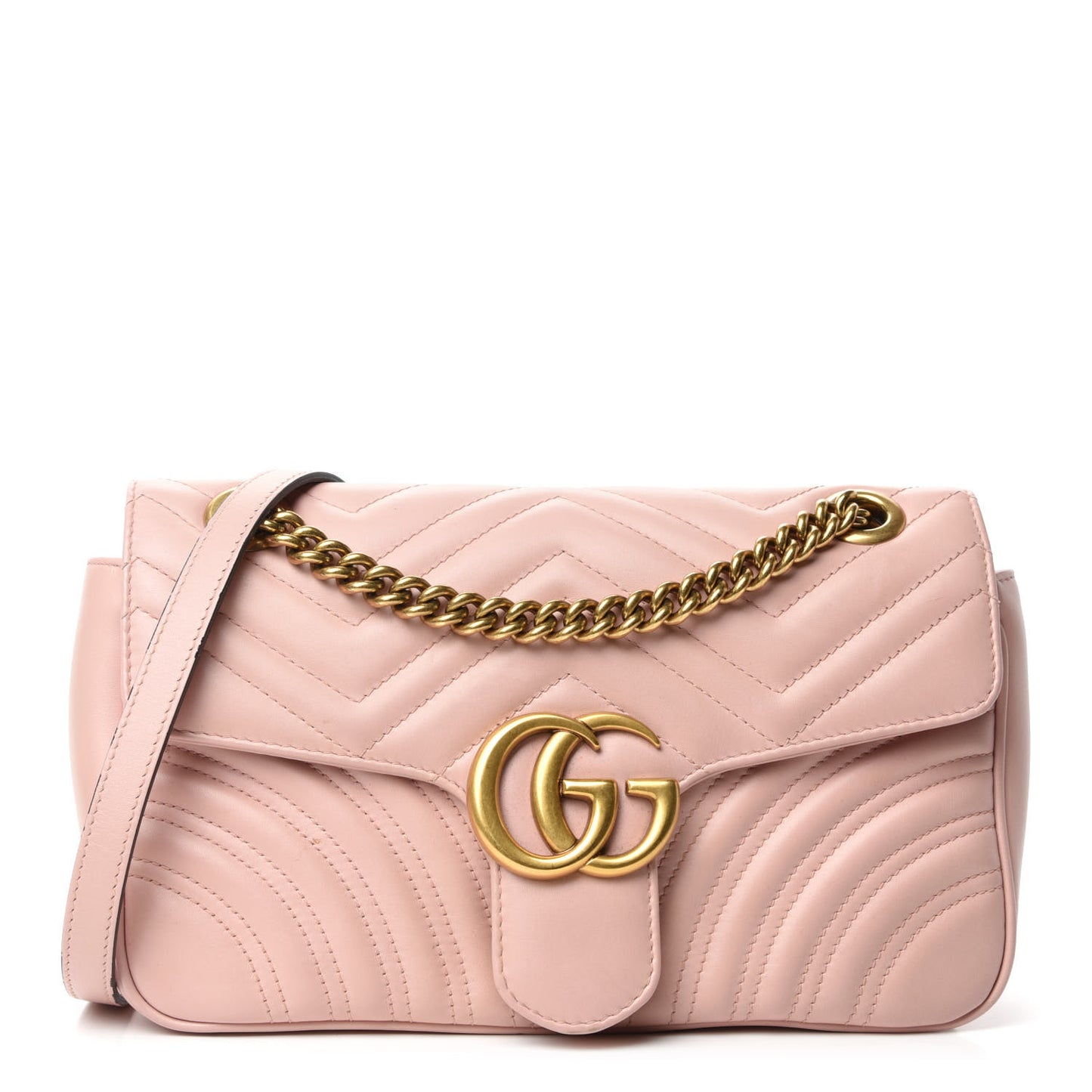 Calfskin Matelasse Small GG Marmont Shoulder Bag Perfect Pink
