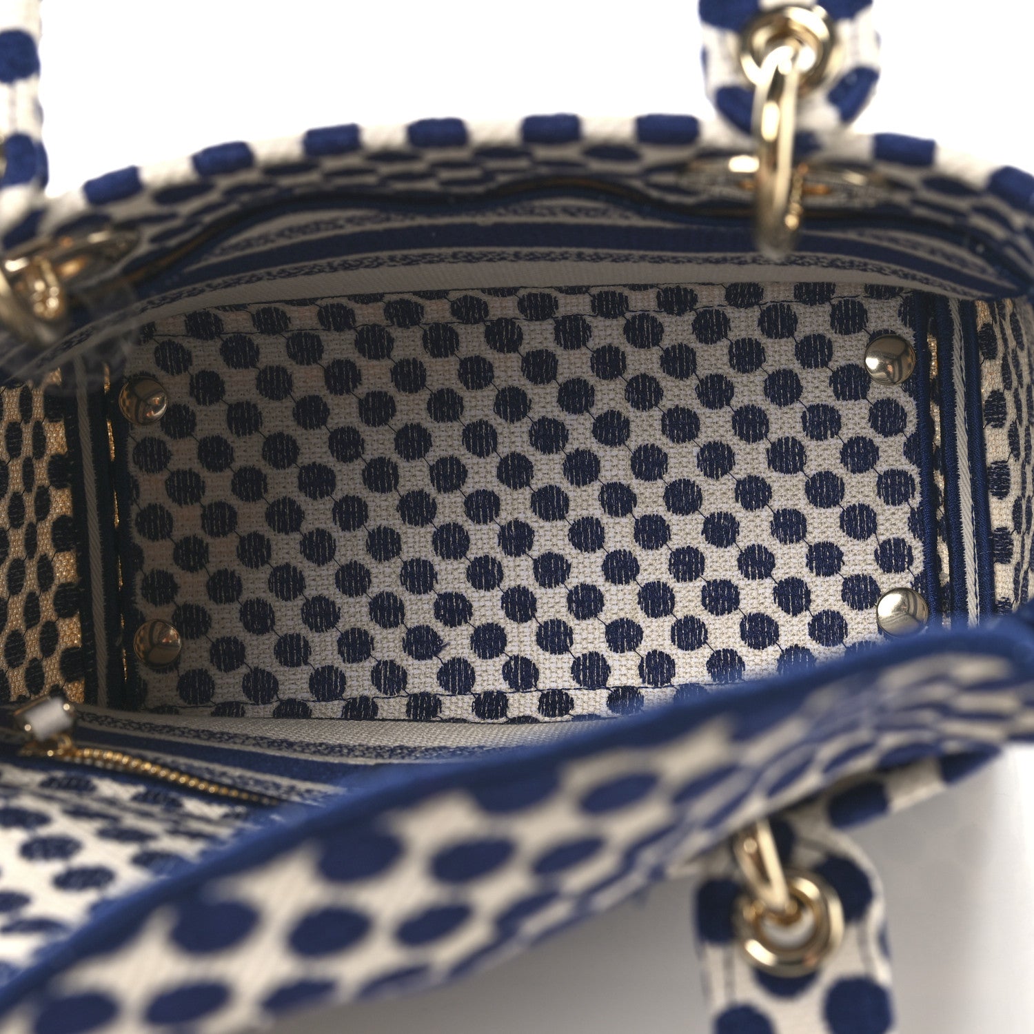 Christian Dior Canvas Medium DiorAmour Dots Lady D-Lite Blue 5 of 9
