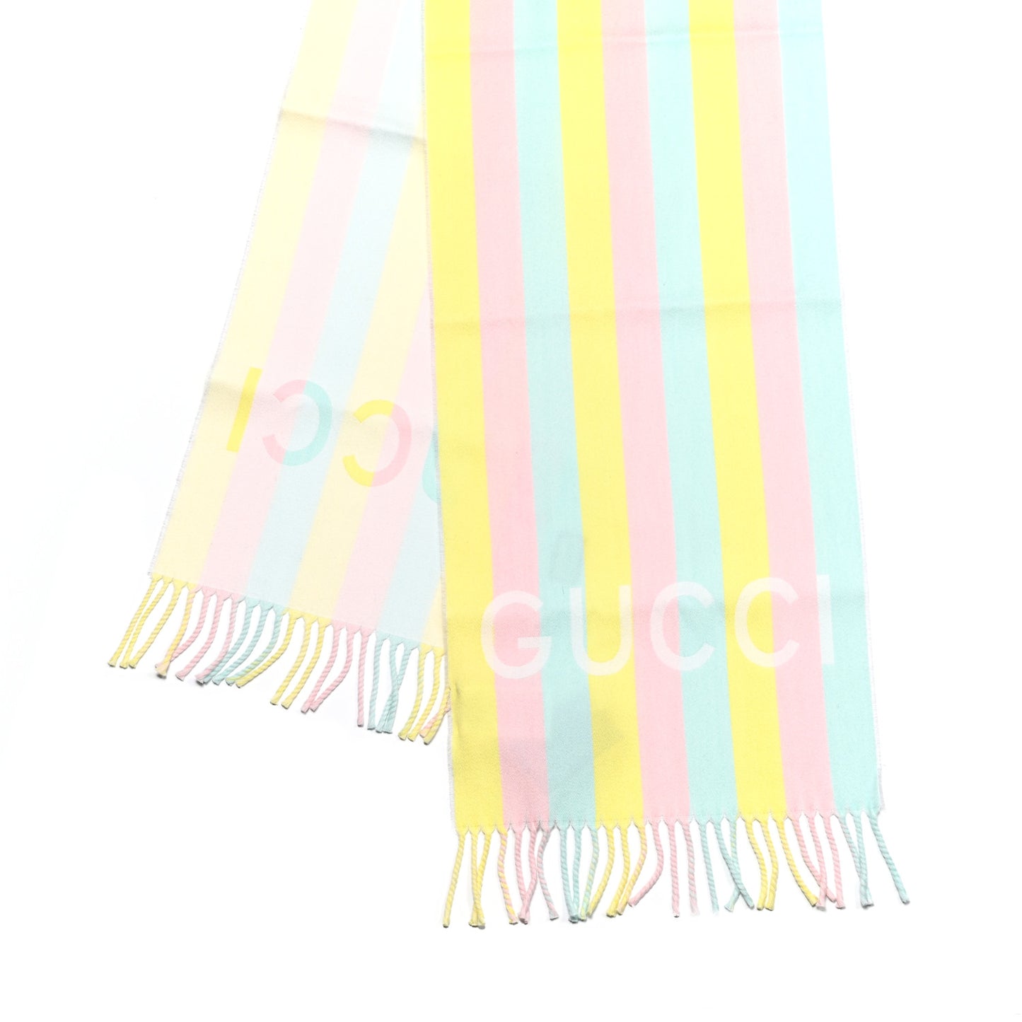 Wool Cotton Jacquard Magmadera Striped Scarf Pastel Multicolor