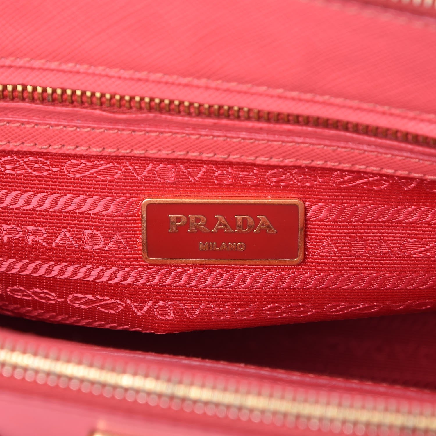 Prada Saffiano Mini Galleria Double Zip Tote Fragola 7 of 9
