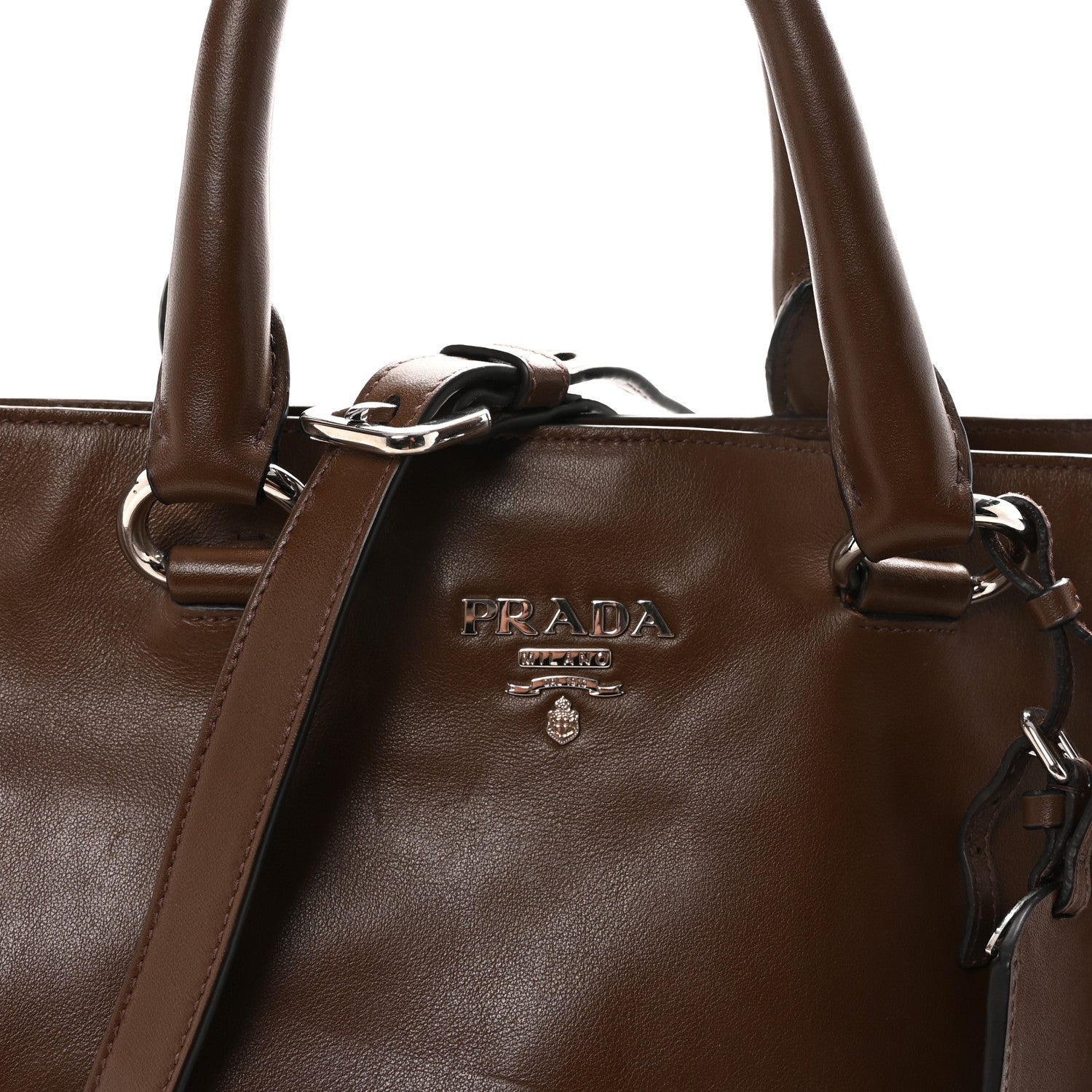 Prada Soft Calf Shopping Tote Palissandro 7 of 9