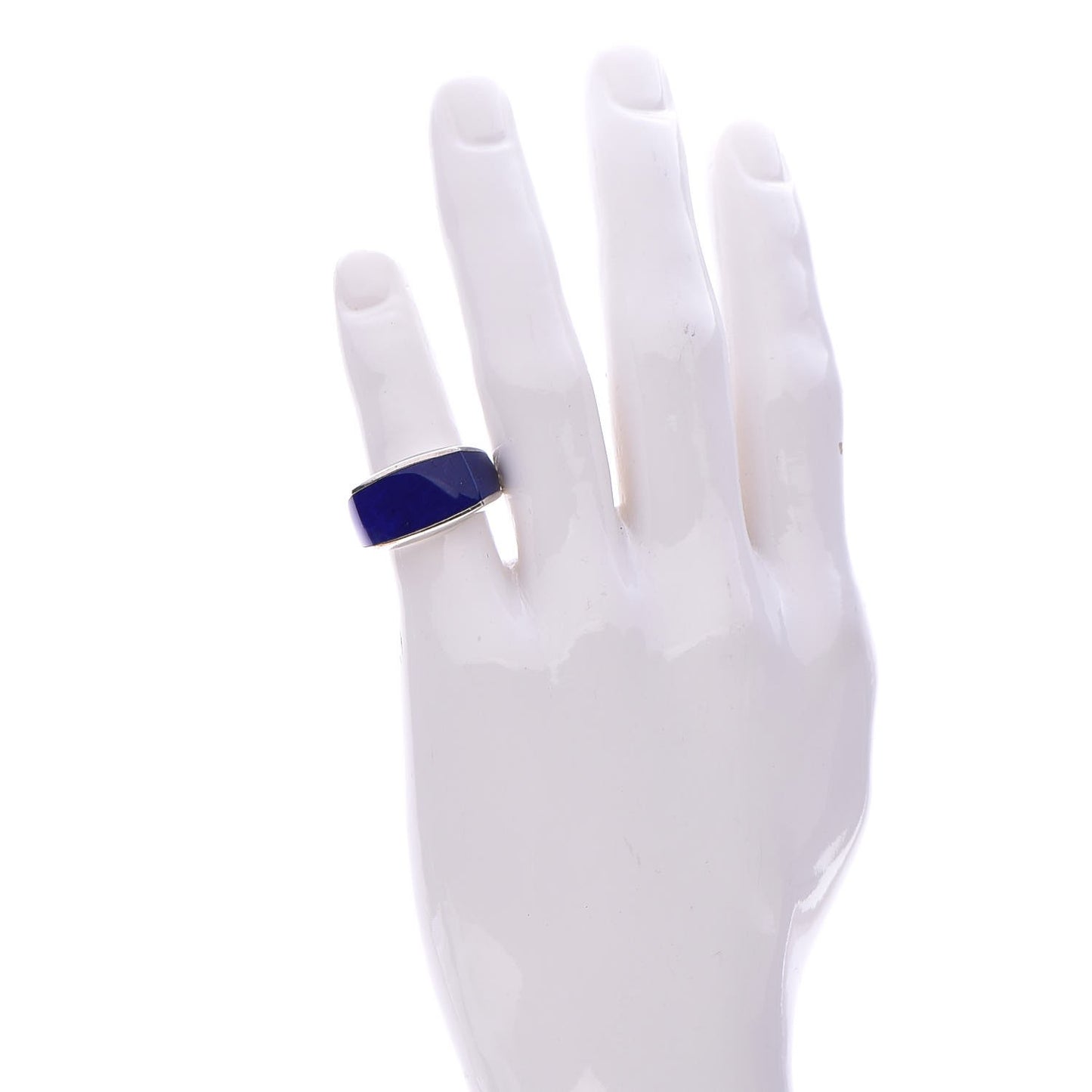 Mens Sterling Silver Lapis Lazuli Ring 59.5 9