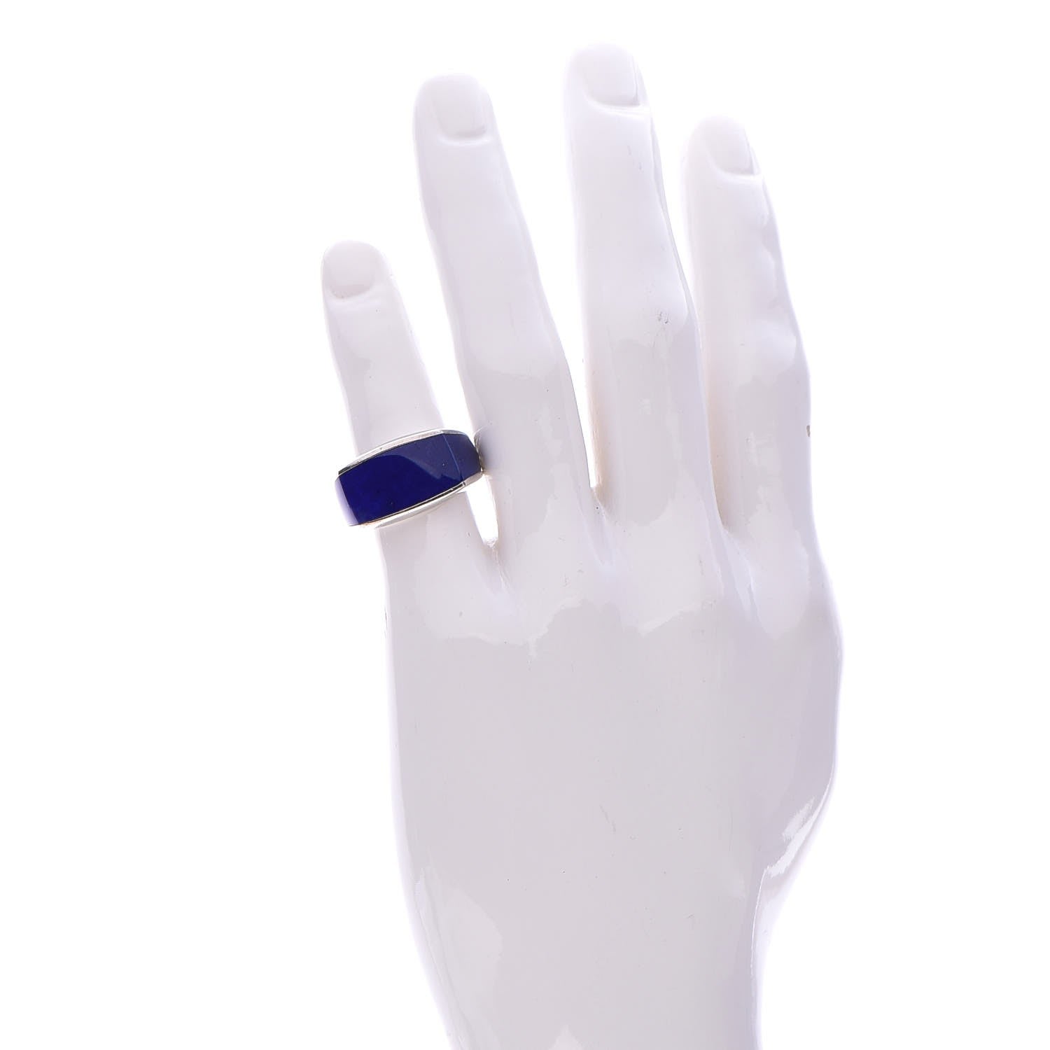 David Yurman Mens Sterling Silver Lapis Lazuli Ring 59.5 9 2 of 5