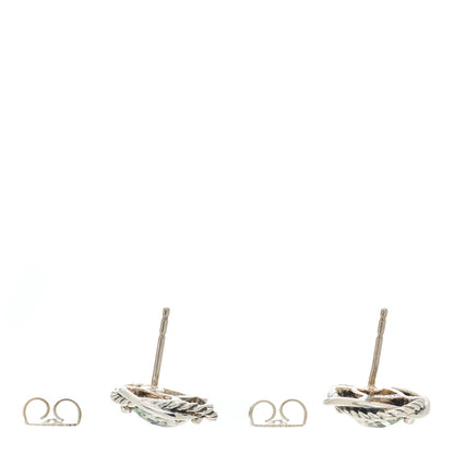 David Yurman Sterling Silver Prasiolite 7mm Infinity Earrings 3 of 4