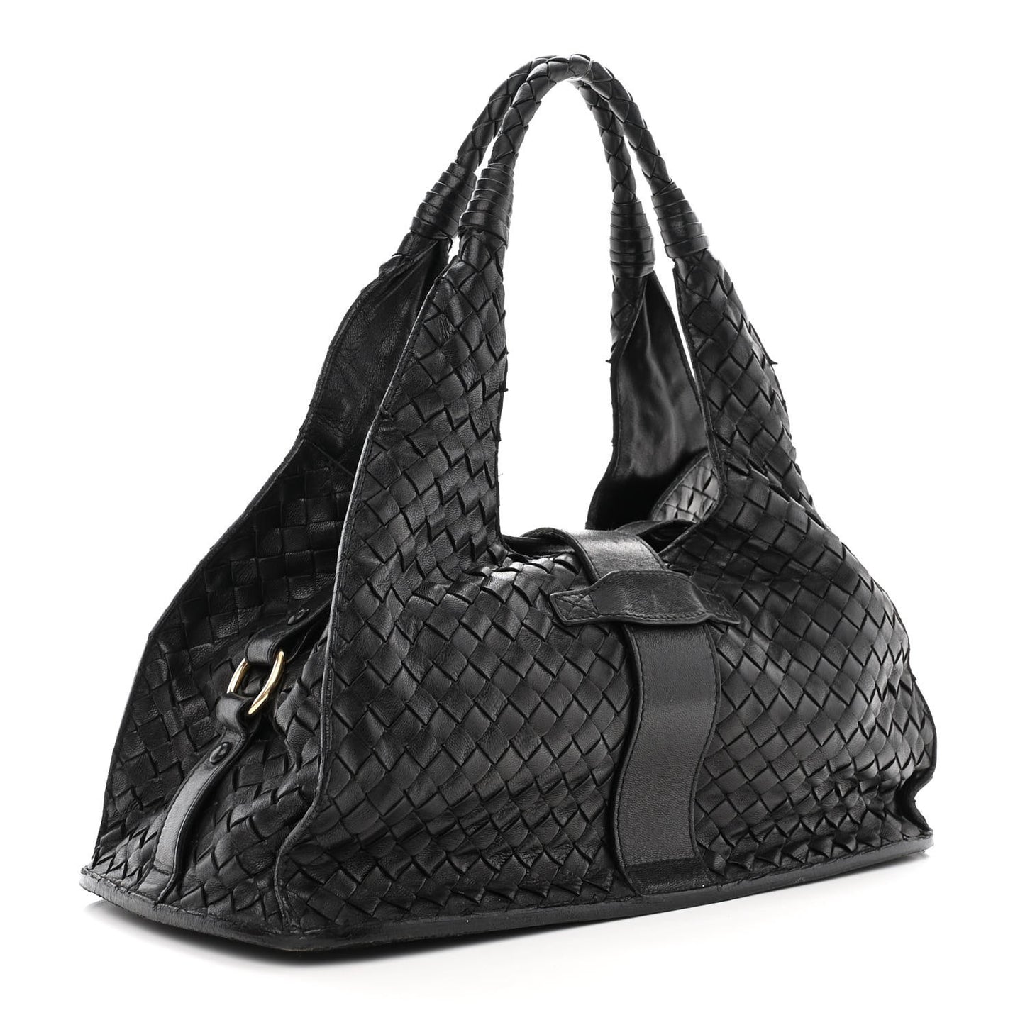 Nappa Intrecciato Shoulder Bag Black