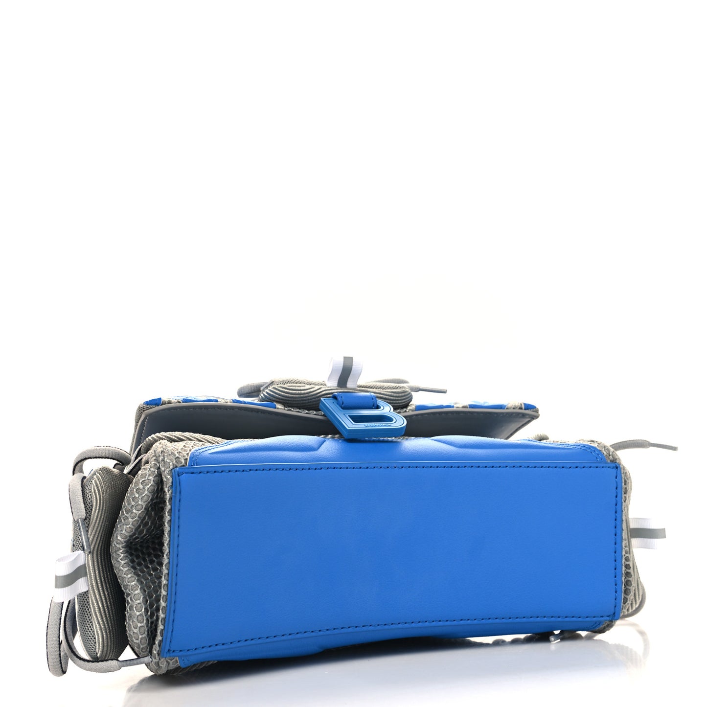 Faux Calfskin Fabric Small Sneakerhead Top Handle Bag Blue Grey