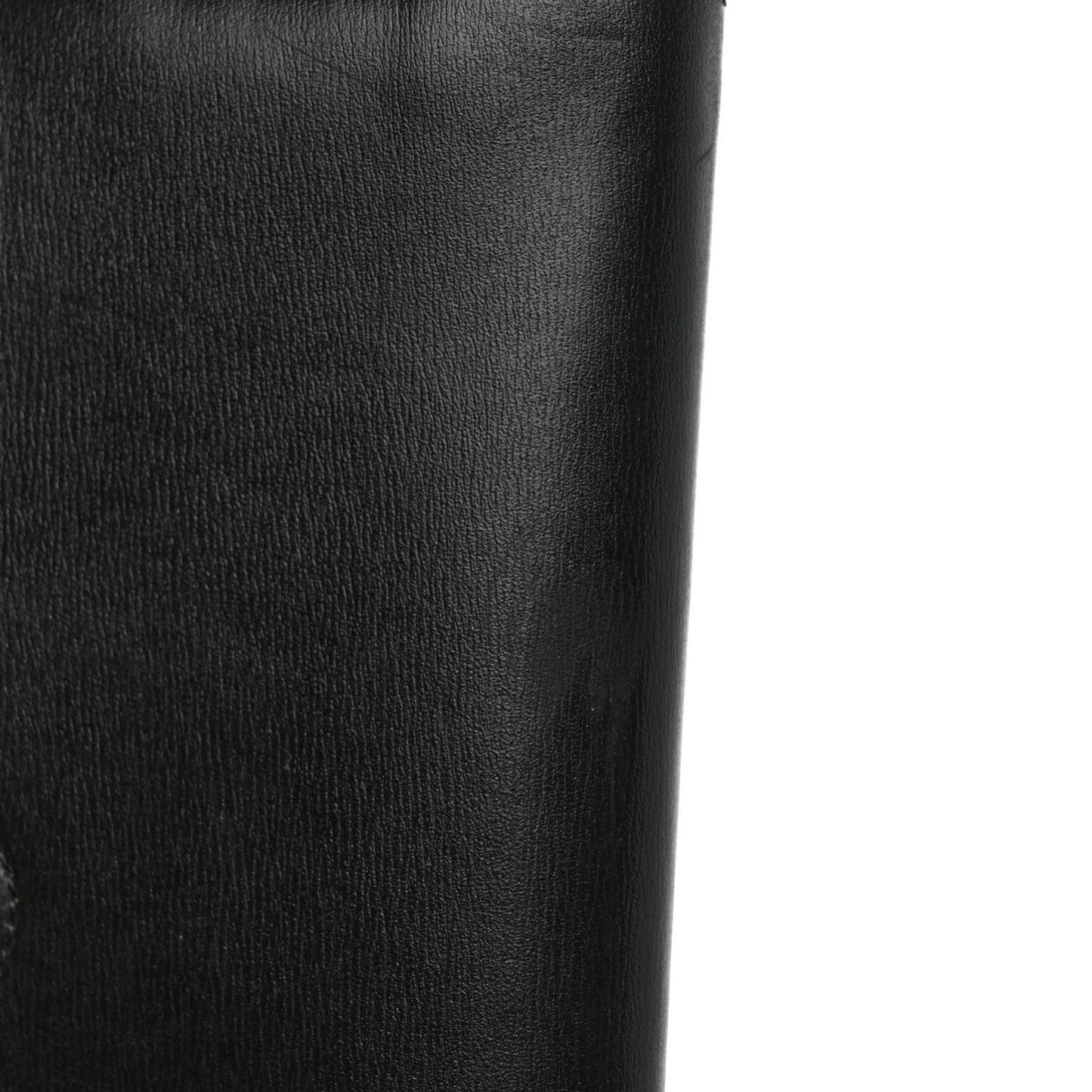 Calfskin Jitney Logo Flap Wallet On Chain Black