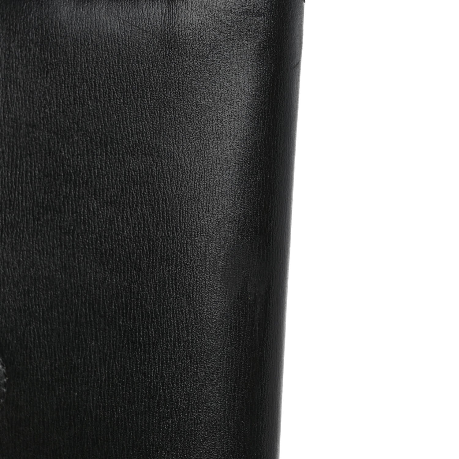 Off-White Calfskin Jitney Logo Flap Wallet On Chain Black 6 of 6