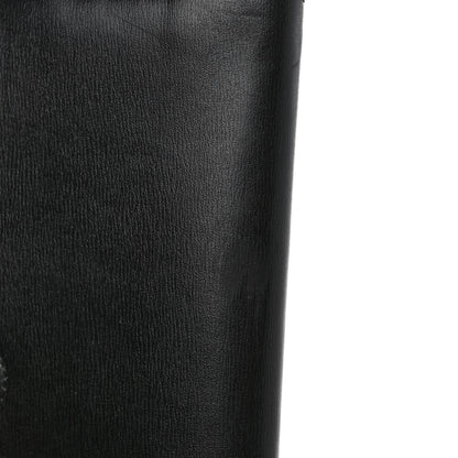 Off-White Calfskin Jitney Logo Flap Wallet On Chain Black 6 of 6