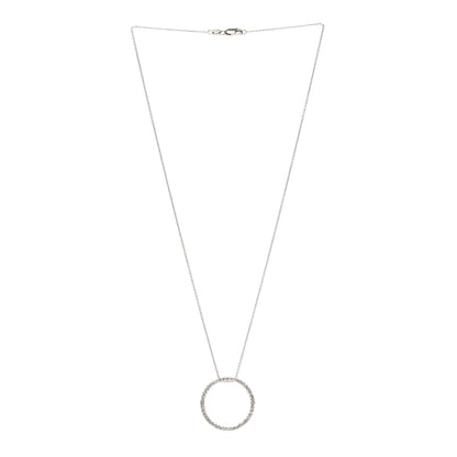 Roberto Coin 18K White Gold Diamond .42ctw Circle Pendant Necklace 3 of 4