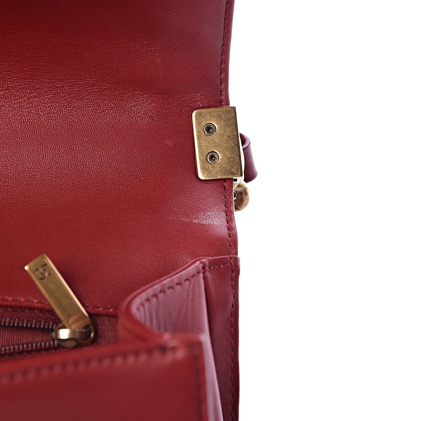 Lambskin Quilted New Medium Boy Flap Dark Red