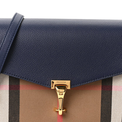 Burberry Derby Calfskin House Check Small Macken Crossbody Bag Regency Blue 9 of 11