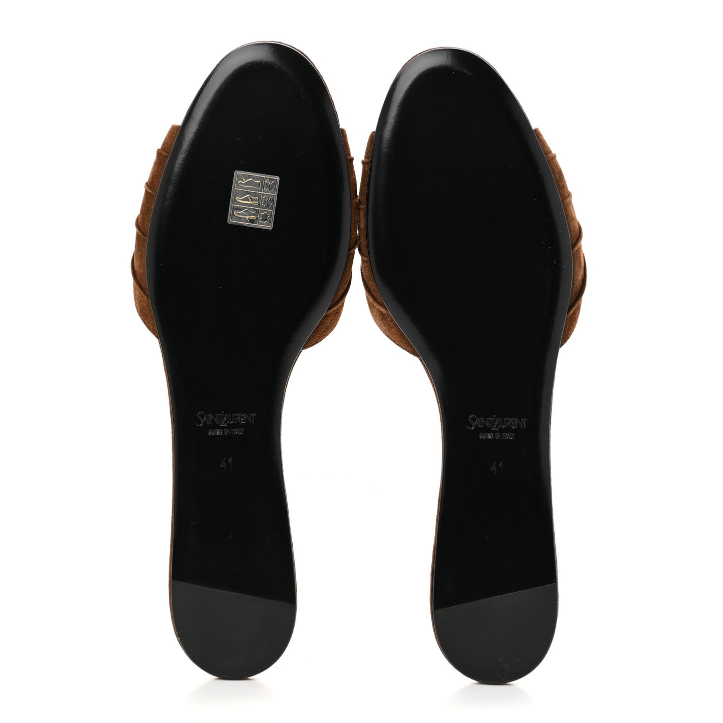 Suede Babylone Slide Sandals 41 Dark Havana