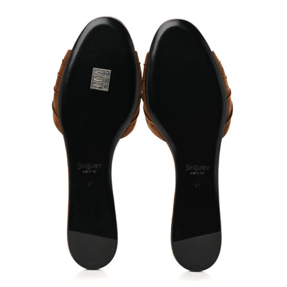 Saint Laurent Suede Babylone Slide Sandals 41 Dark Havana 6 of 8