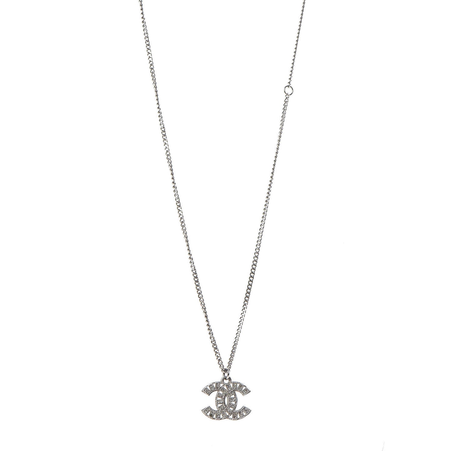 Crystal Timeless CC Necklace Silver