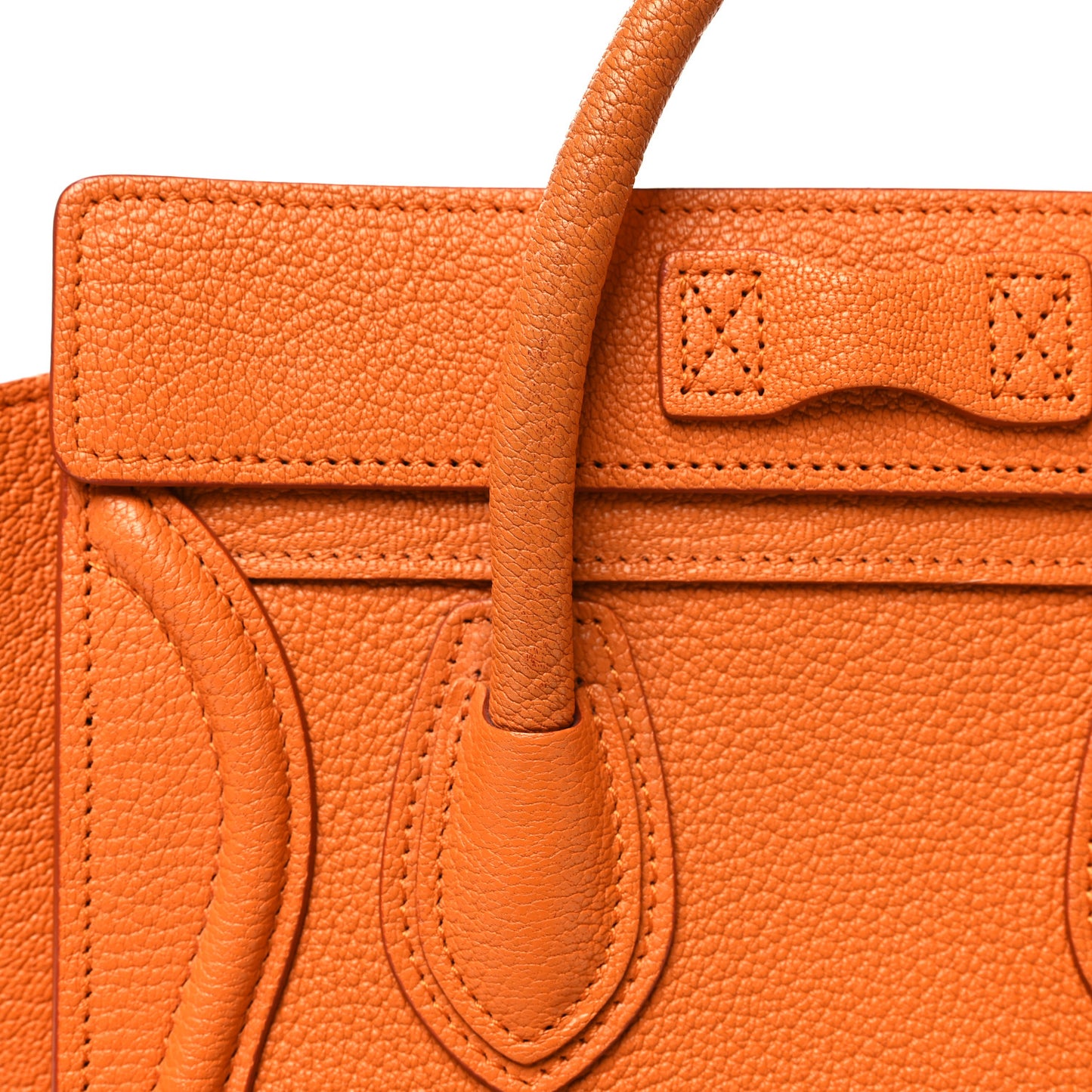 Drummed Calfskin Nano Luggage Bright Orange