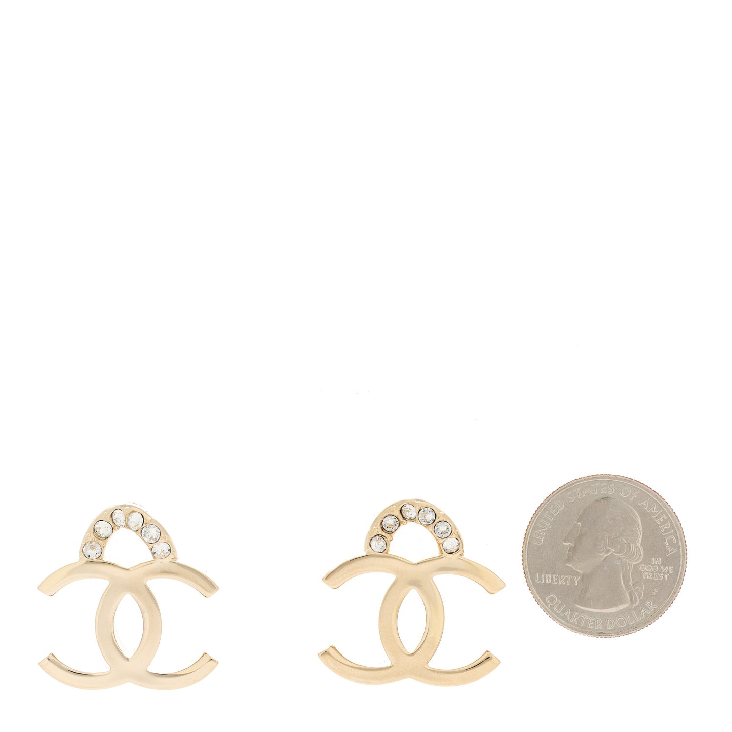 Crystal CC Earrings Gold