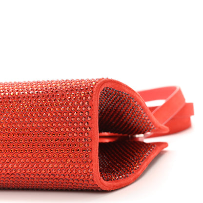 Salvatore Ferragamo Suede Crystal Embellished Mini Wanda Top Handle Flame Red 9 of 9