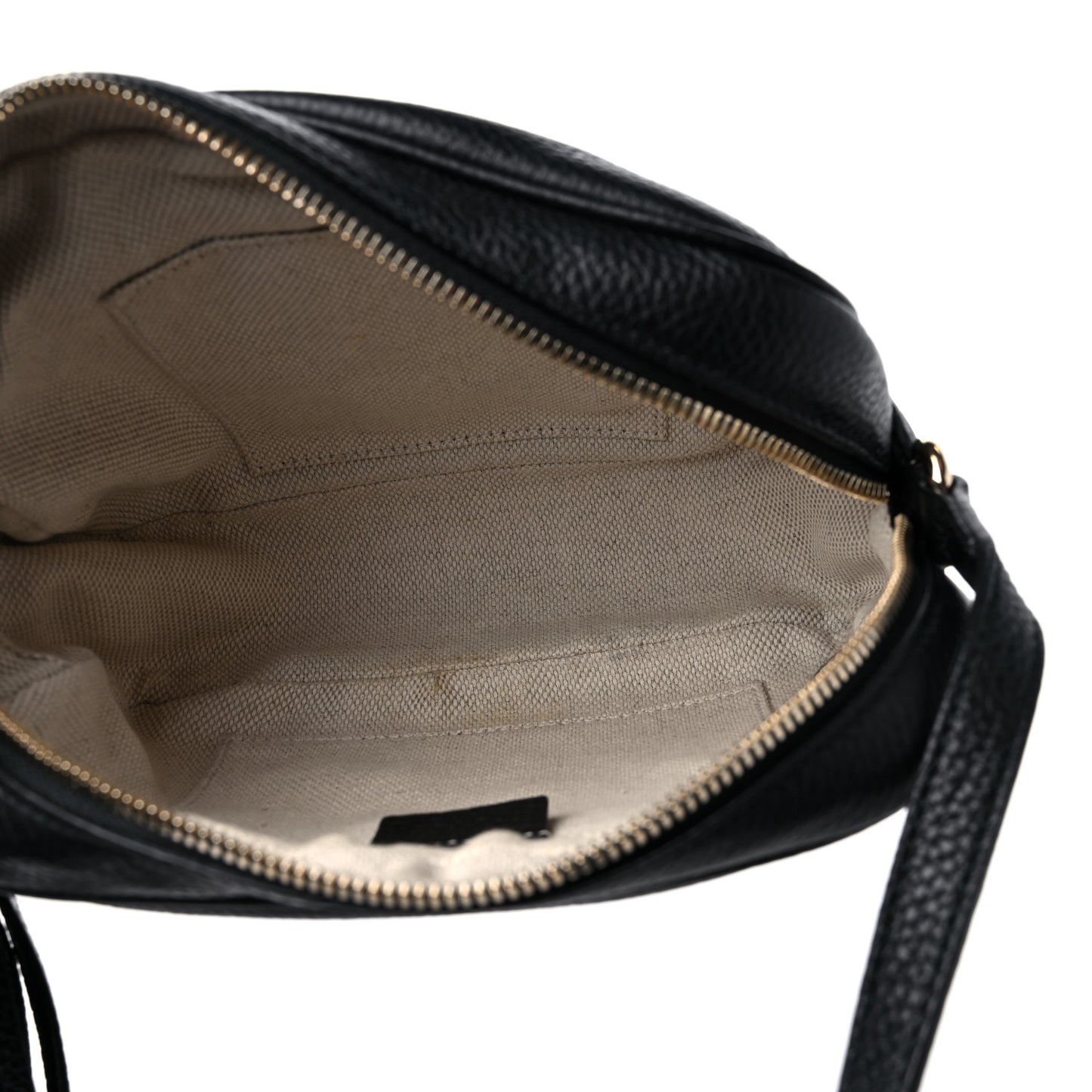 Pebbled Calfskin Small Soho Disco Bag Black