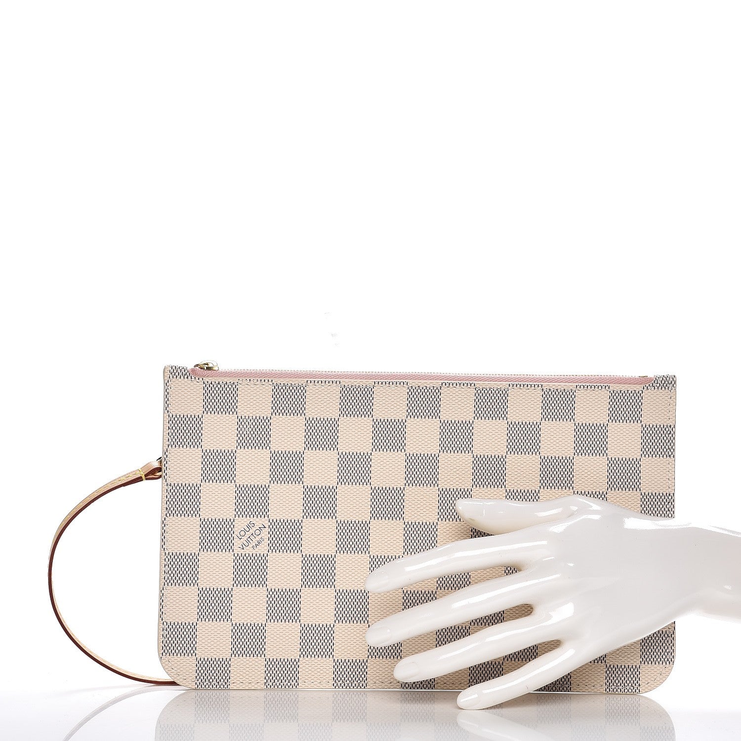 Louis Vuitton Damier Azur Neverfull MM GM Pochette Rose Ballerine 2 of 7