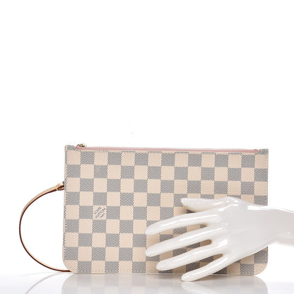 Louis Vuitton Damier Azur Neverfull MM GM Pochette Rose Ballerine 2 of 7