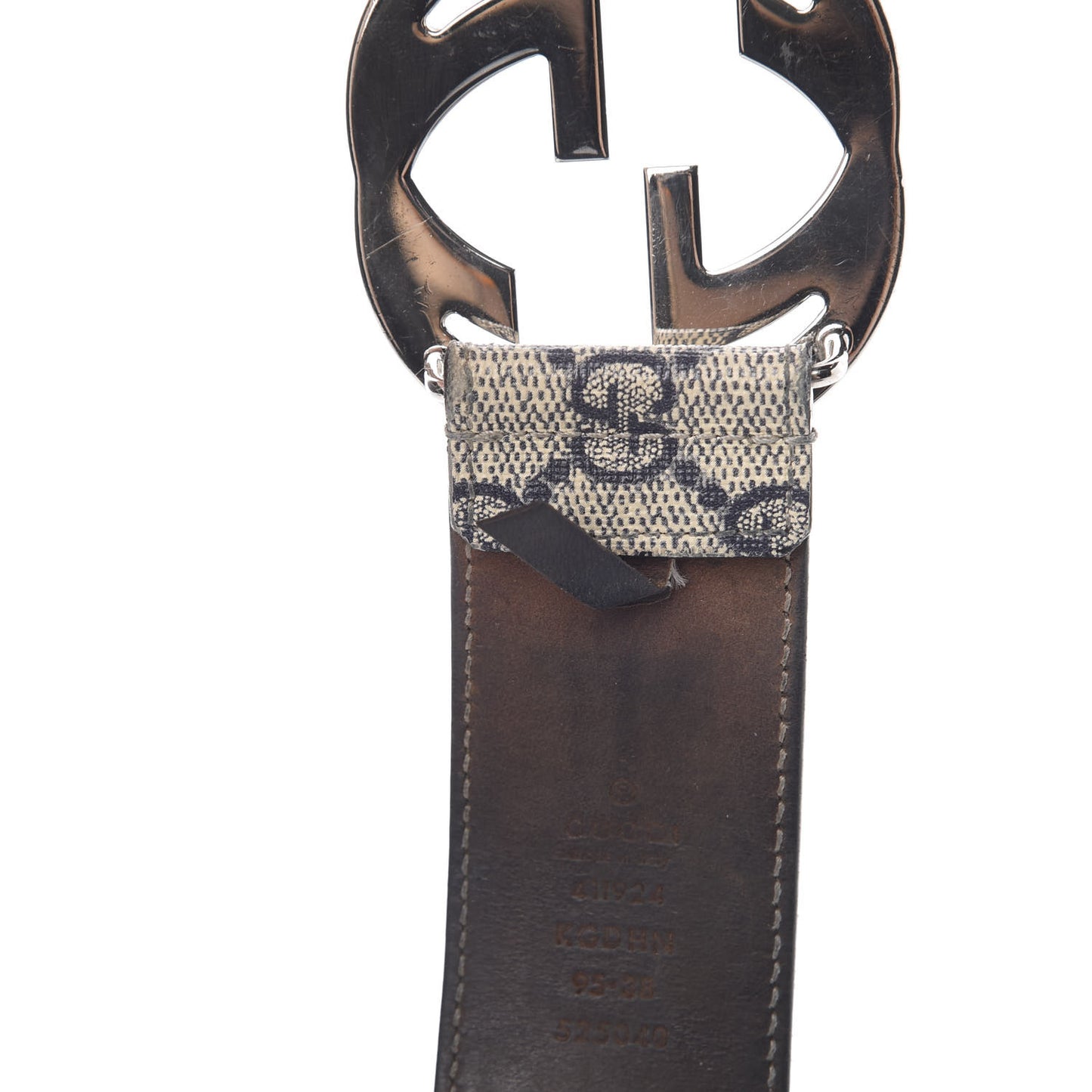 GG Supreme Monogram Selleria Calfskin Interlocking G 40mm Belt Beige Ebony Cocoa