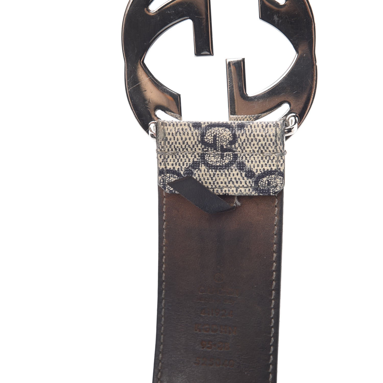 Gucci GG Supreme Monogram Selleria Calfskin Interlocking G 40mm Belt Beige Ebony Cocoa 7 of 10