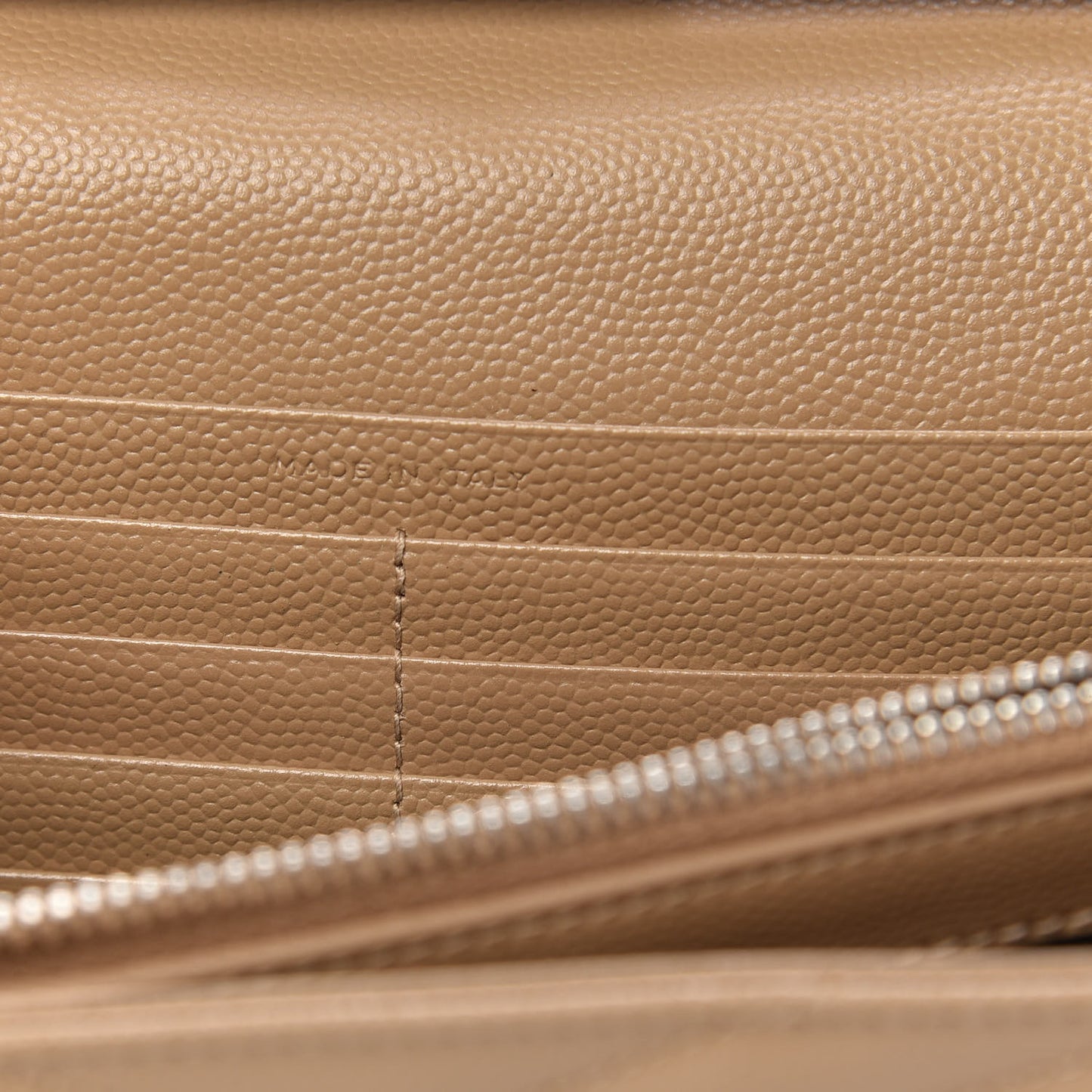 Grain De Poudre Matelasse Chevron Monogram Chain Wallet Dark Latte