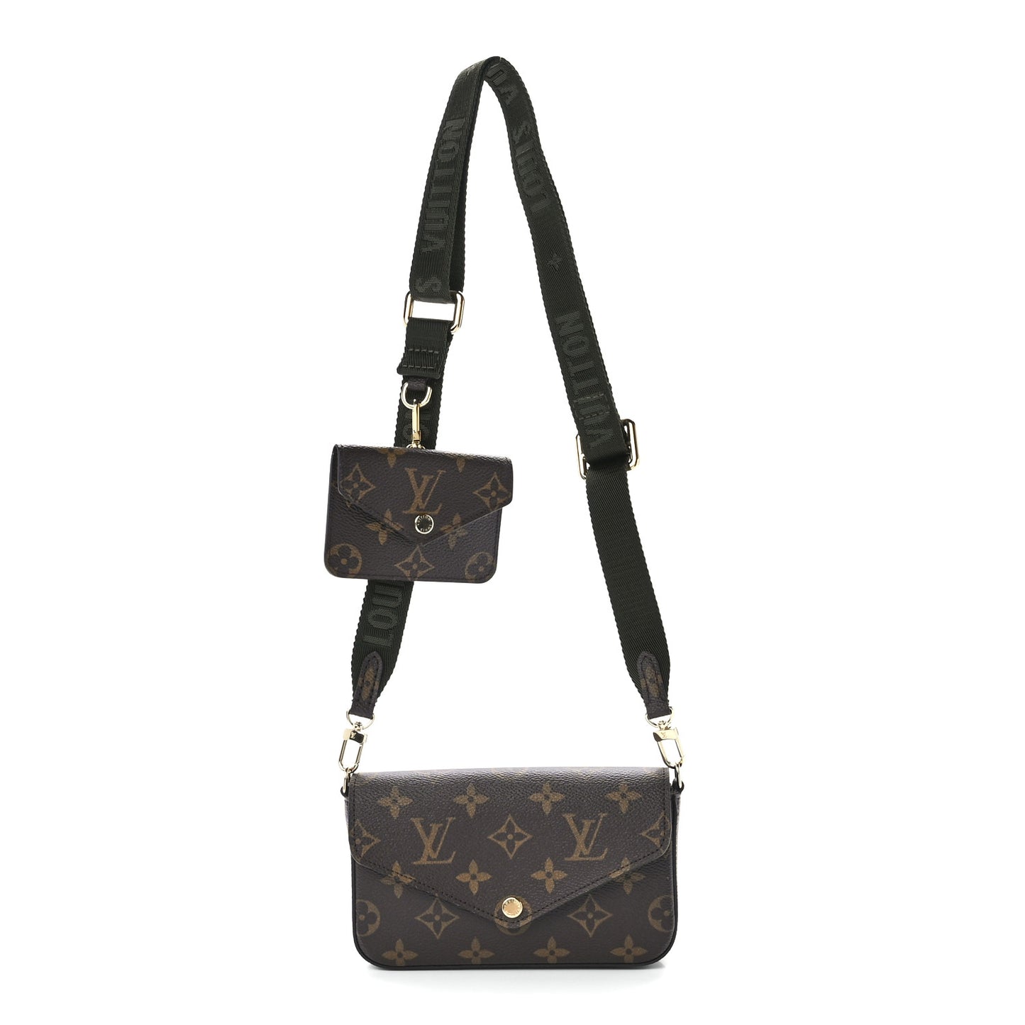 Monogram Felicie Strap & Go Kaki