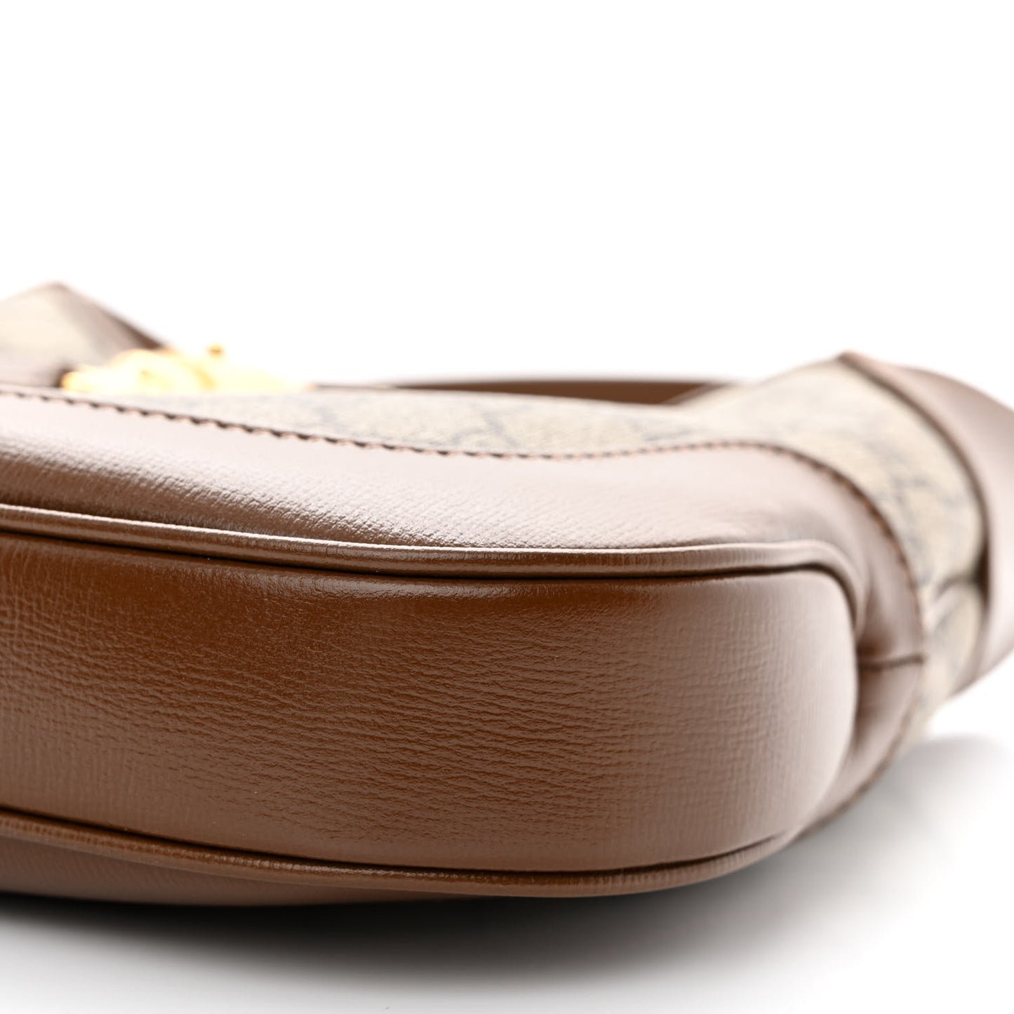 GG Supreme Monogram Azalea Calfskin Web Small Jackie 1961 Hobo Beige Ebony Brown Sugar