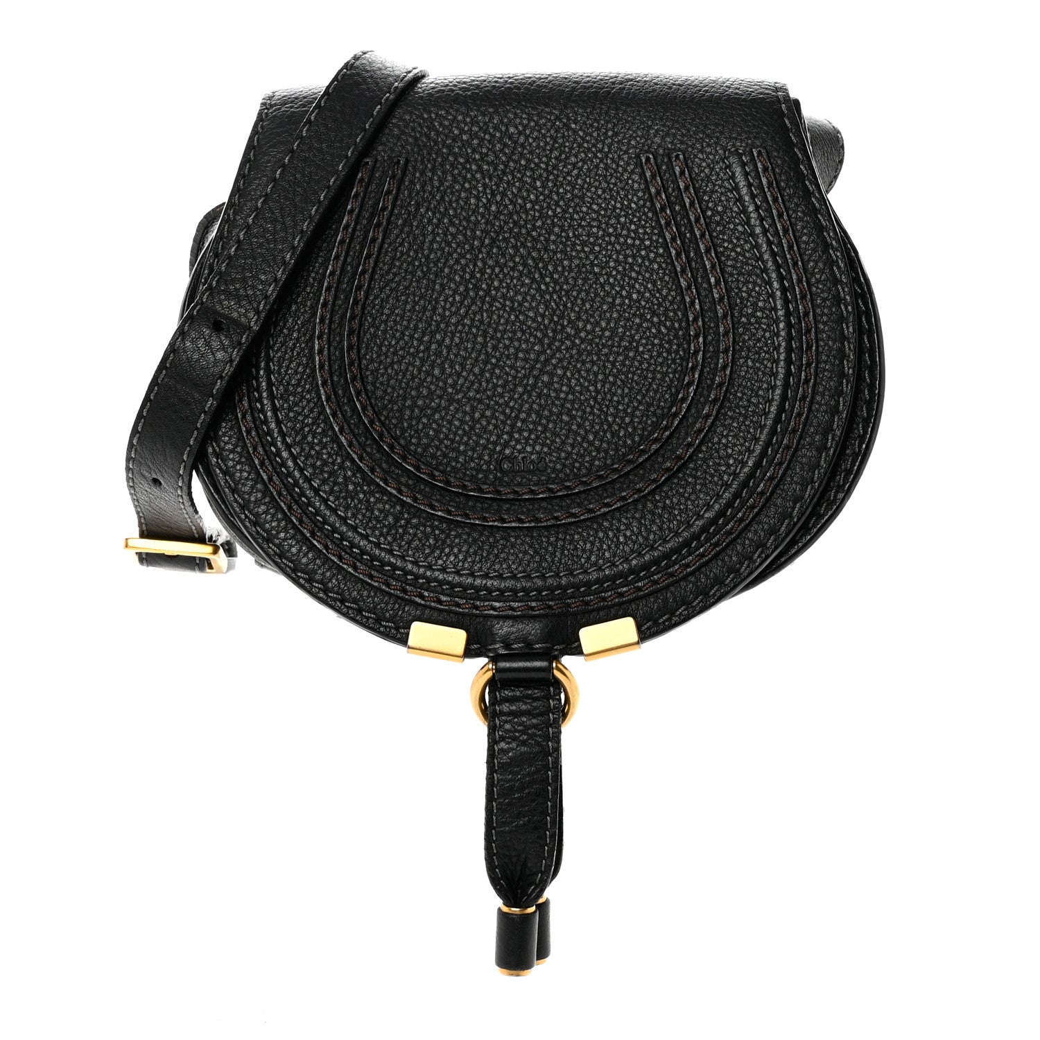 Chloe Calfskin Mini Marcie Round Crossbody Bag Black 1 of 11