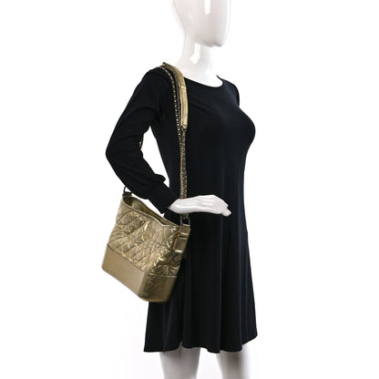Chanel Metallic Aged Calfskin Quilted Medium Gabrielle Gold 3 of 9