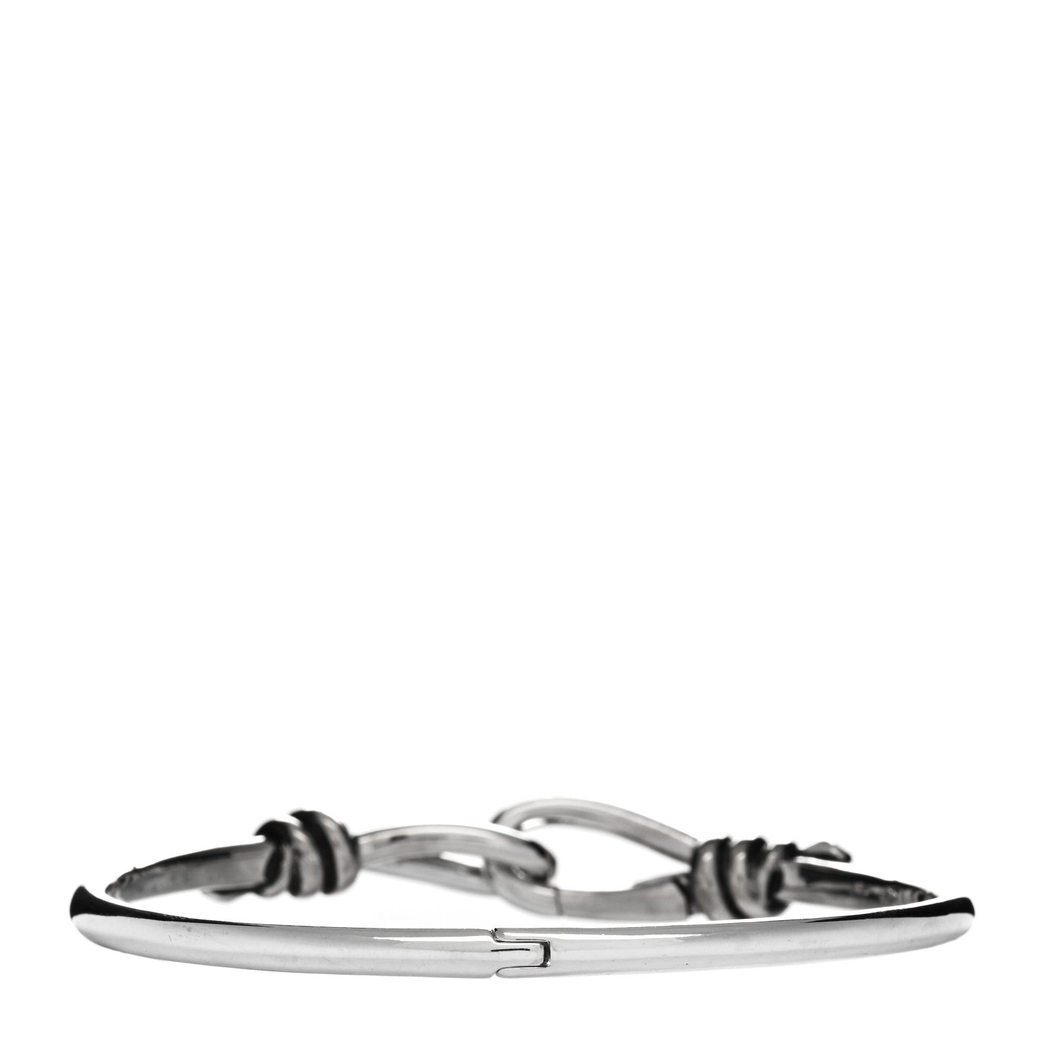 Tiffany Sterling Silver Paloma Picasso Knot Hinged Bangle Bracelet 2 of 3
