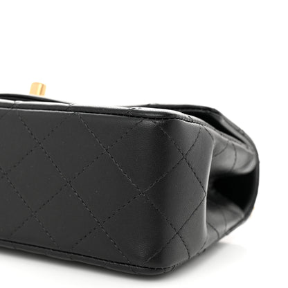 Chanel Lambskin Quilted Mini Top Handle Rectangular Flap Black 10 of 13