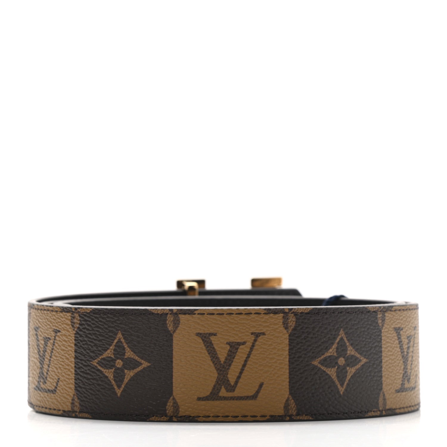 Louis Vuitton Calfskin Monogram 40mm LV Pyramide Stripes Reversible Belt 90 36 2 of 6